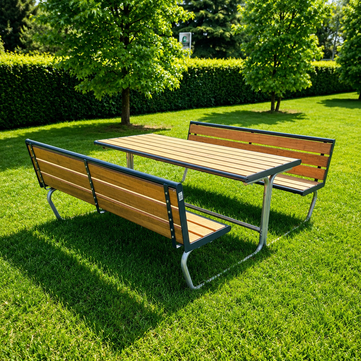 Combinazione di panchine e tavoli per l'area ricreativa di AROL ad Asti