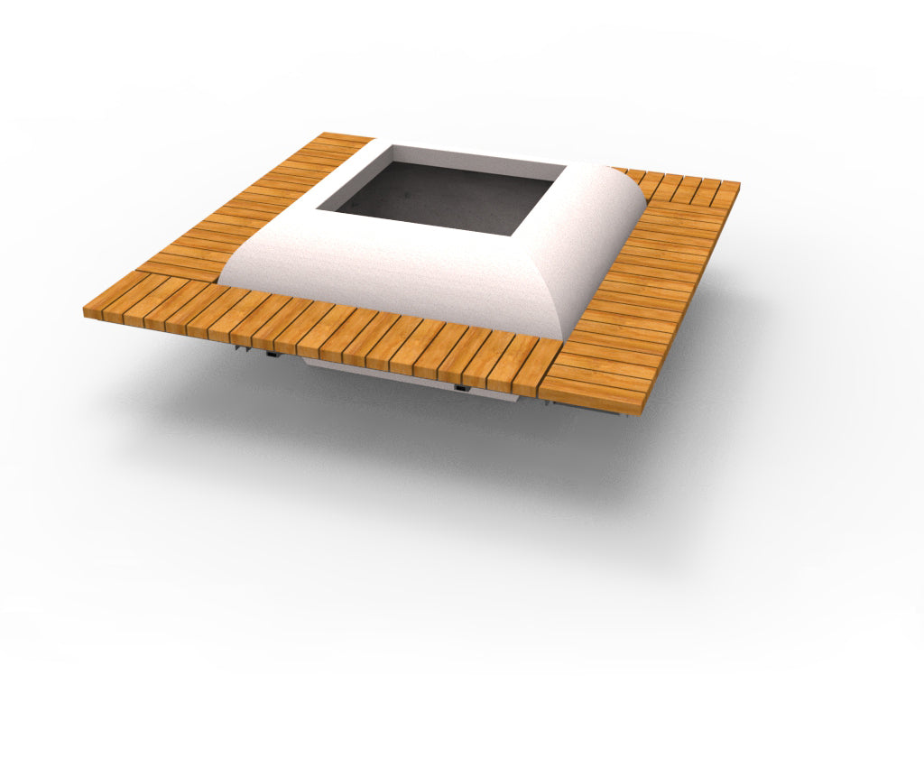 SEDORA Fioriera con panchina integrata in legno (GAAB116-1 DR / GAAB116-1 DR 3 in a row)