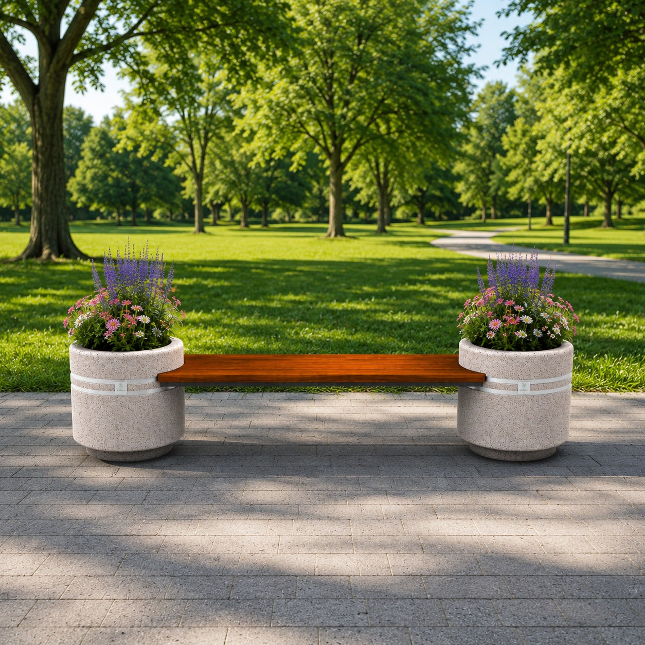 SEDORA Fioriera con panchina integrata dal design leggero ed elegante (GADB009)