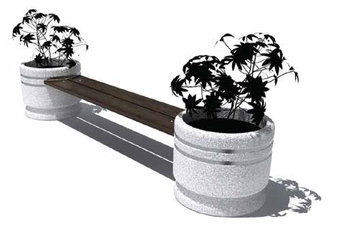 SEDORA Fioriera con panchina integrata dal design leggero ed elegante (GADB009)