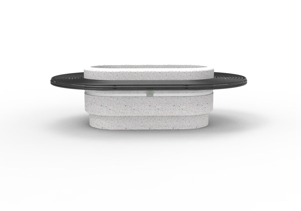 SEDORA Fioriera con panchina integrata in metallo dal design contemporaneo (GADB010-AV)