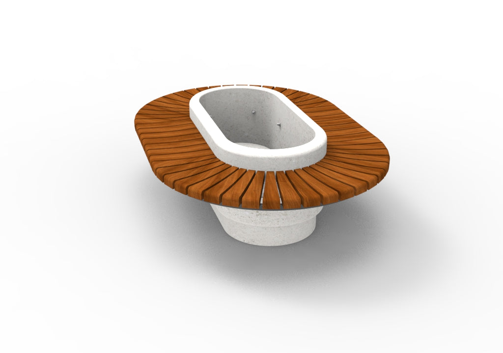SEDORA Fioriera con panchina integrata dal design scultoreo (GADB010)