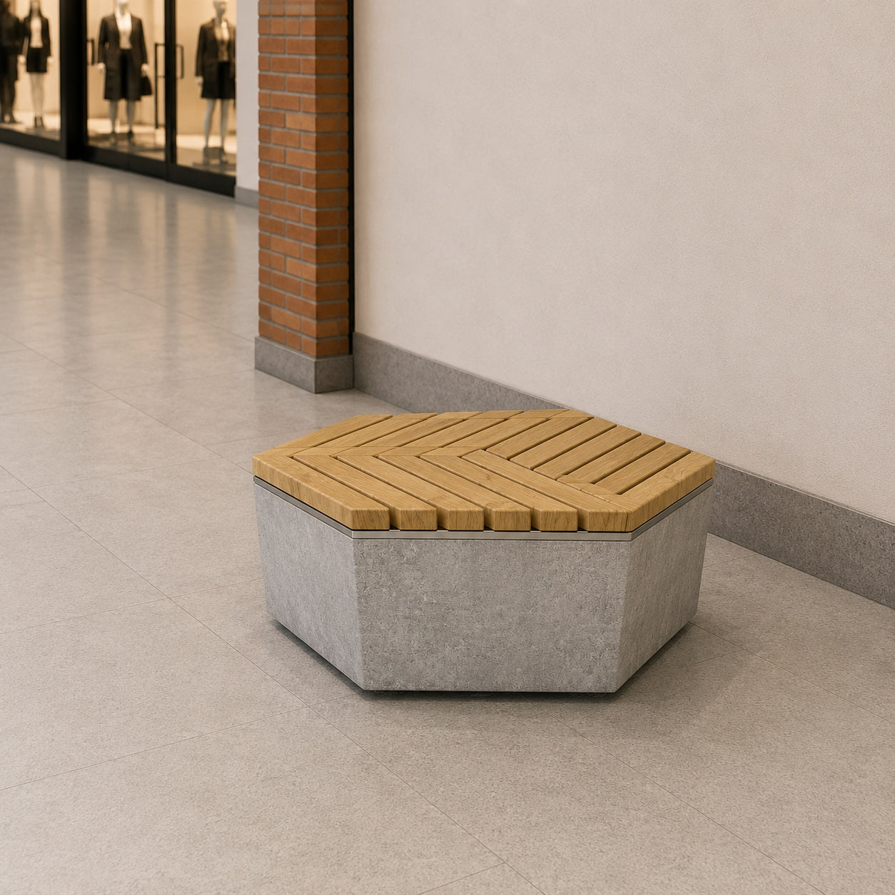 SEDORA Panchina esagonale dal design modulare e contemporaneo (HEXAGON001)