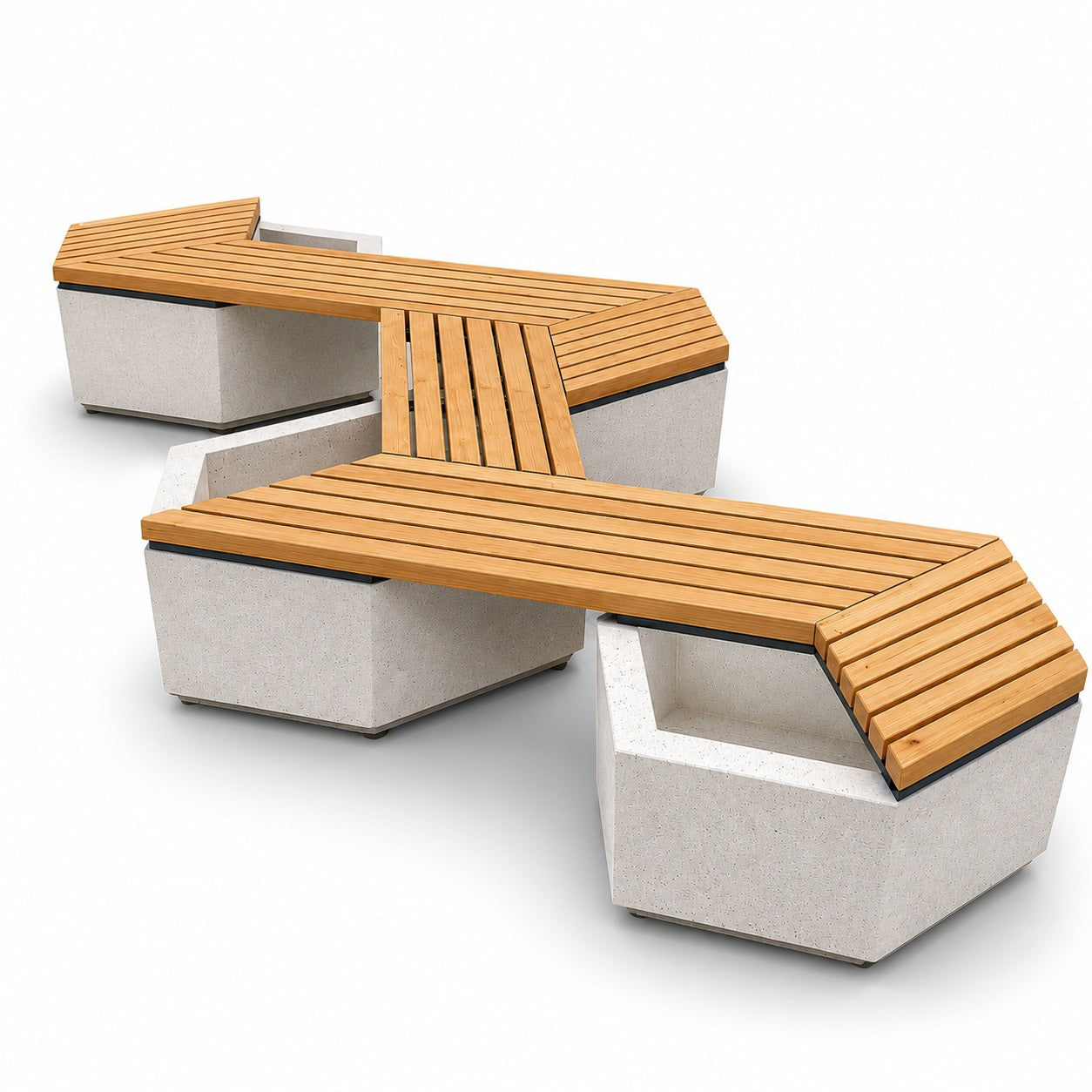 SEDORA Sistema modulare con fioriere integrate dal design esagonale (HEXAGON)
