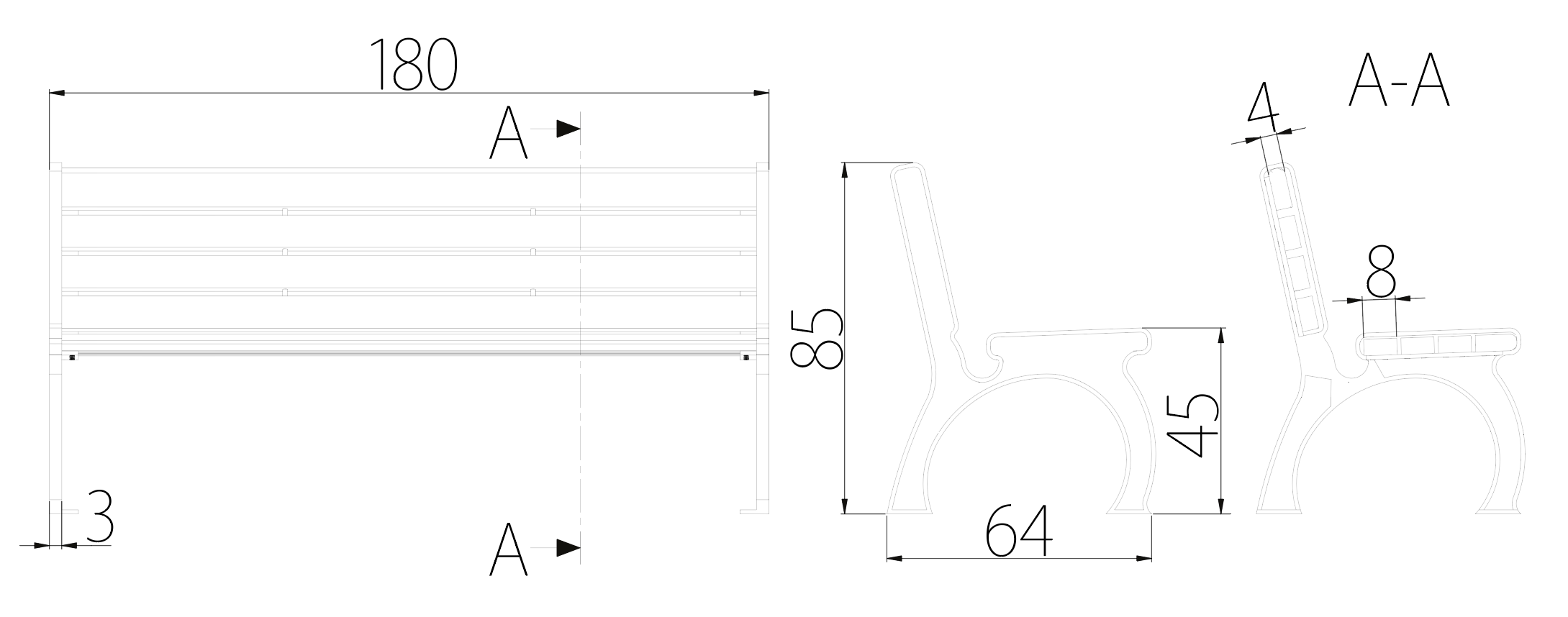 SEDORA Panchina con schienale dal design classico ed elegante (PKDA004)