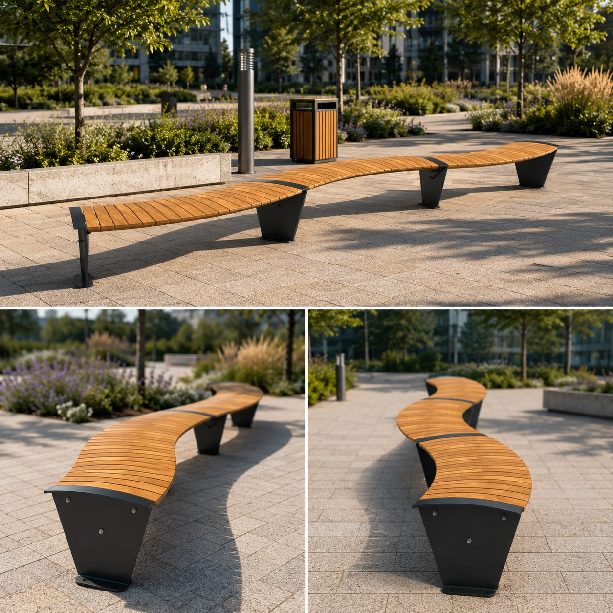 SEDORA Panchina modulare WAVE dal design dinamico (PKDA014 WAVE)