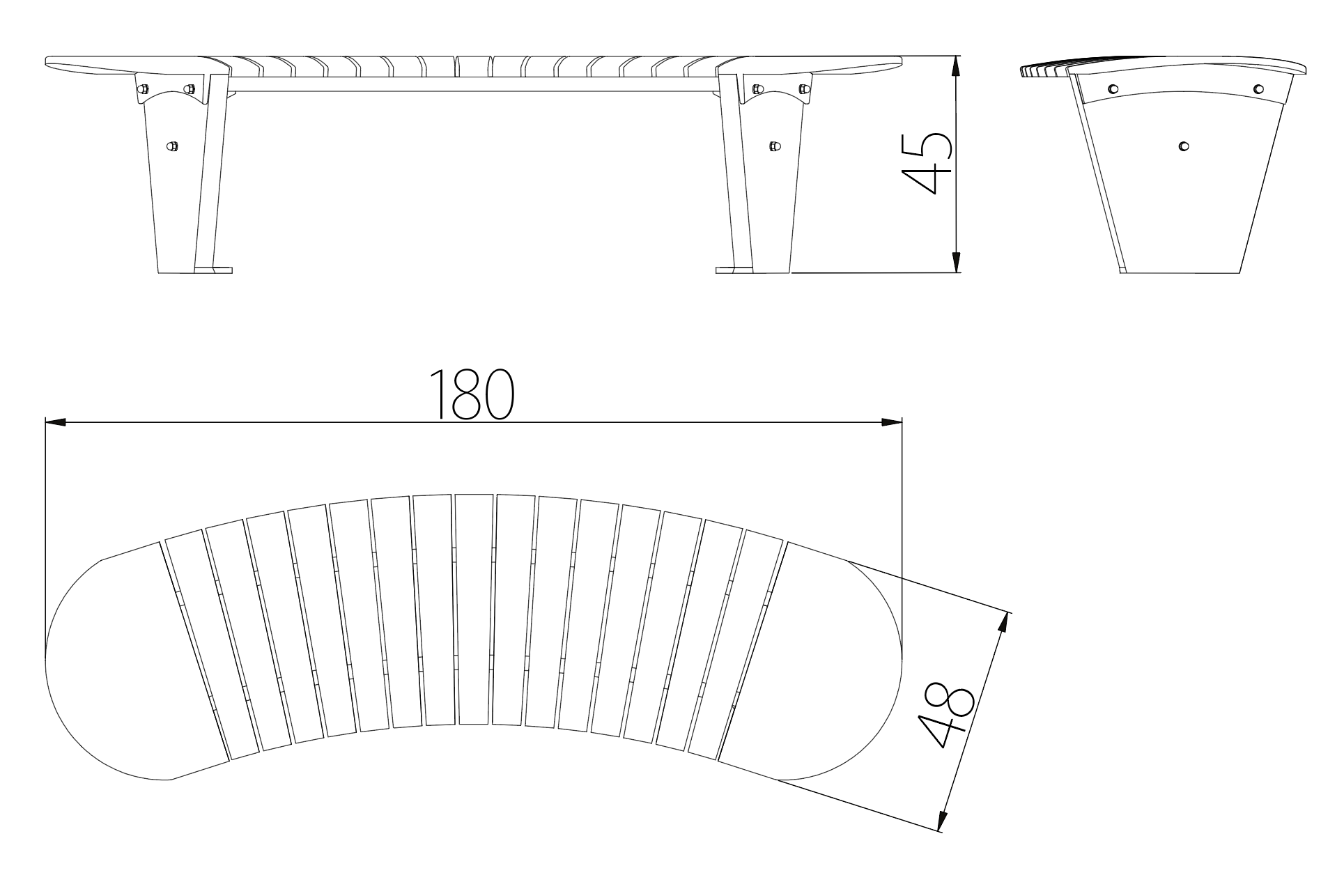 SEDORA Panchina Urbana di Design in Legno e Acciaio (PKDA015)
