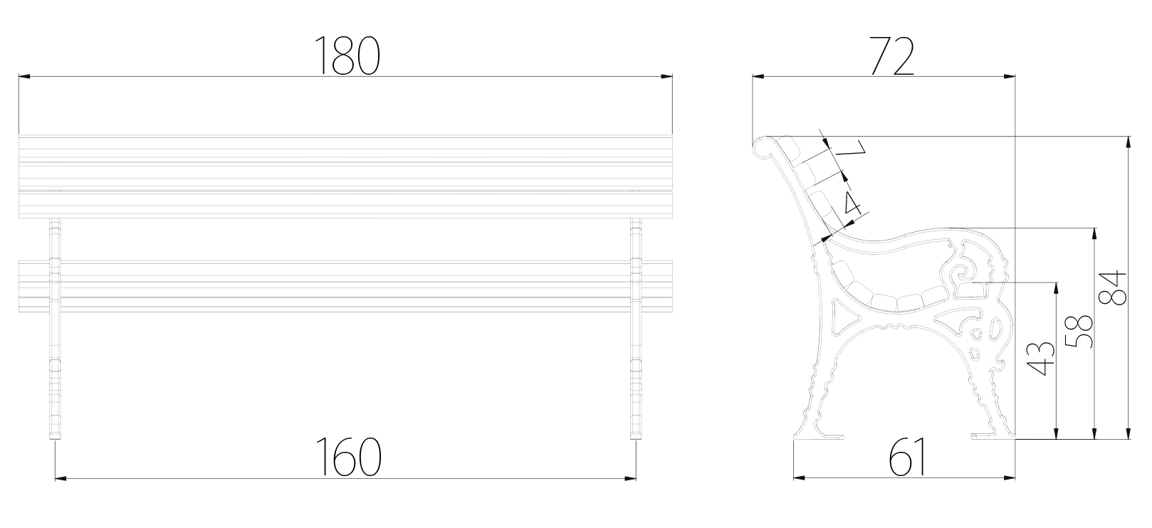 SEDORA Panchina con schienale dal design contemporaneo (PKDA020 Series)