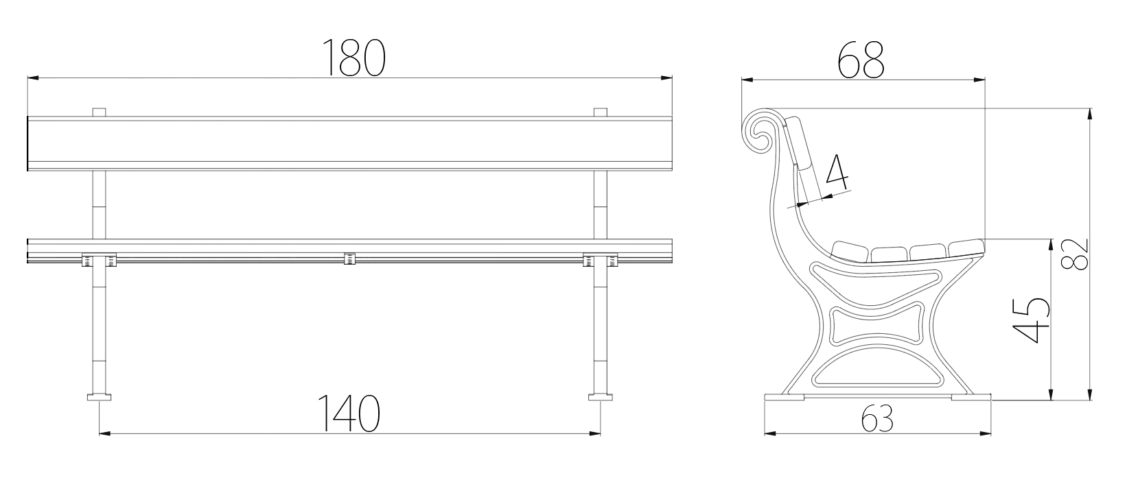 SEDORA Panchina con schienale dal design classico e contemporaneo (PKDA023)