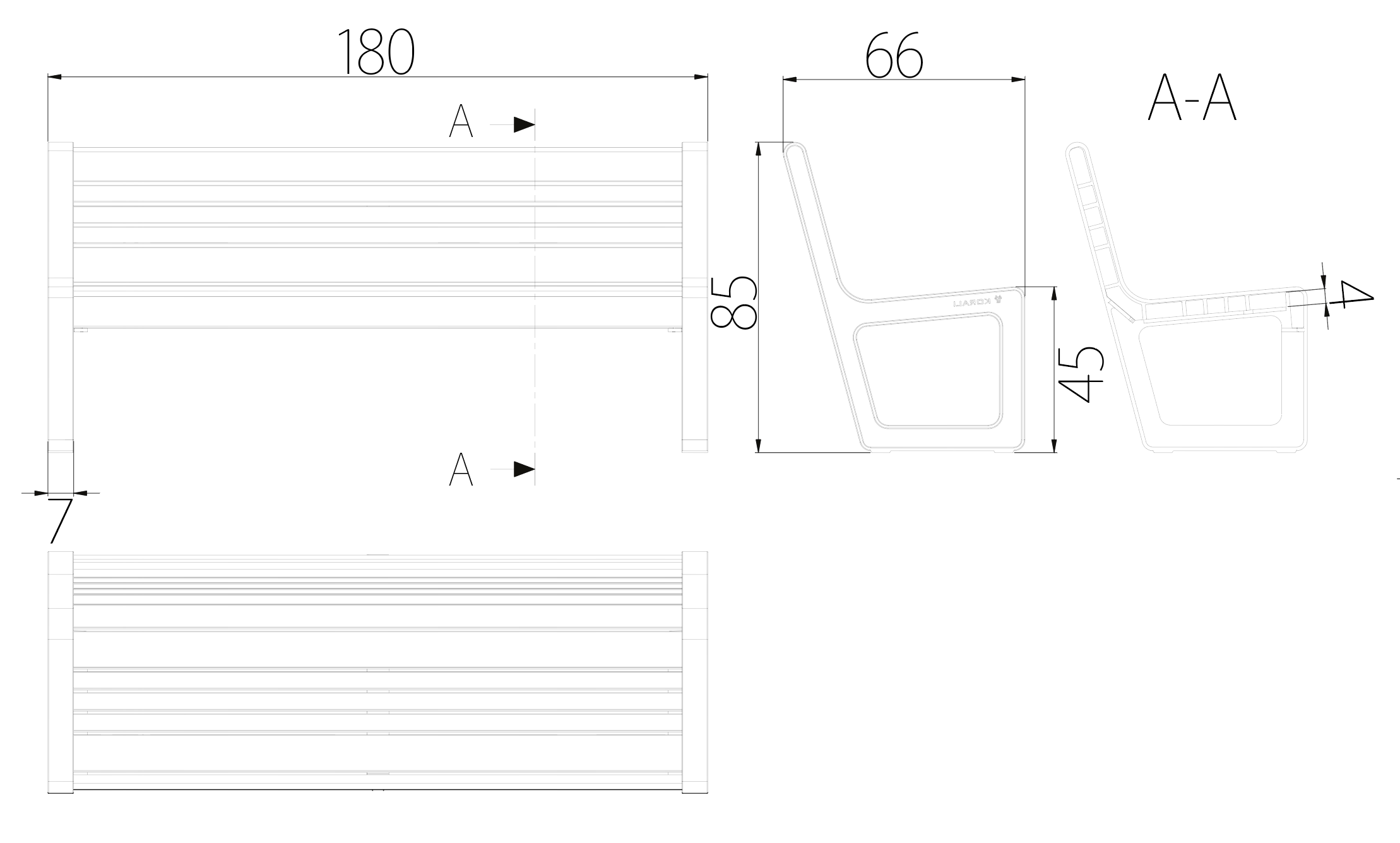 SEDORA Panchina con schienale dal design contemporaneo (PKDA040 Series)