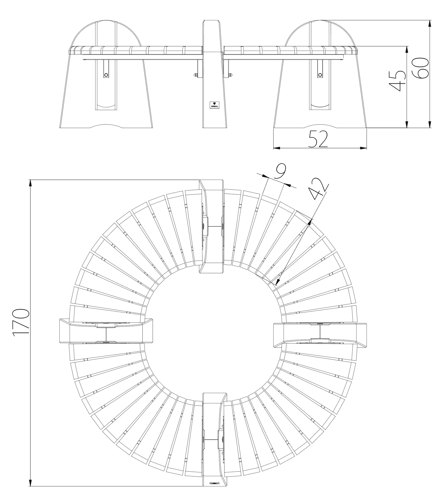 SEDORA Panchina circolare con apertura centrale dal design scultoreo (PKDB024)