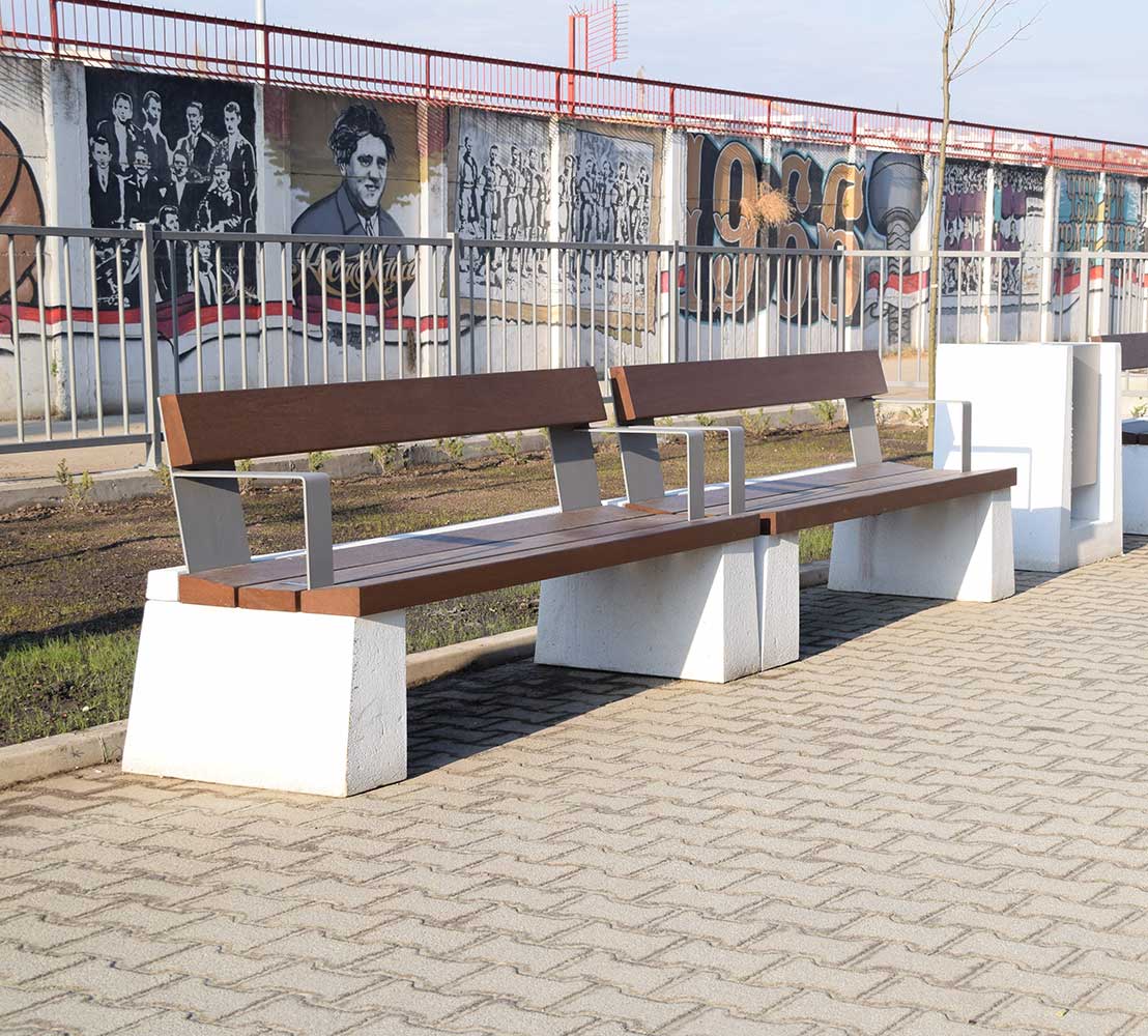 SEDORA Panchina con schienale dal design materico e contemporaneo (PKDB026-1)