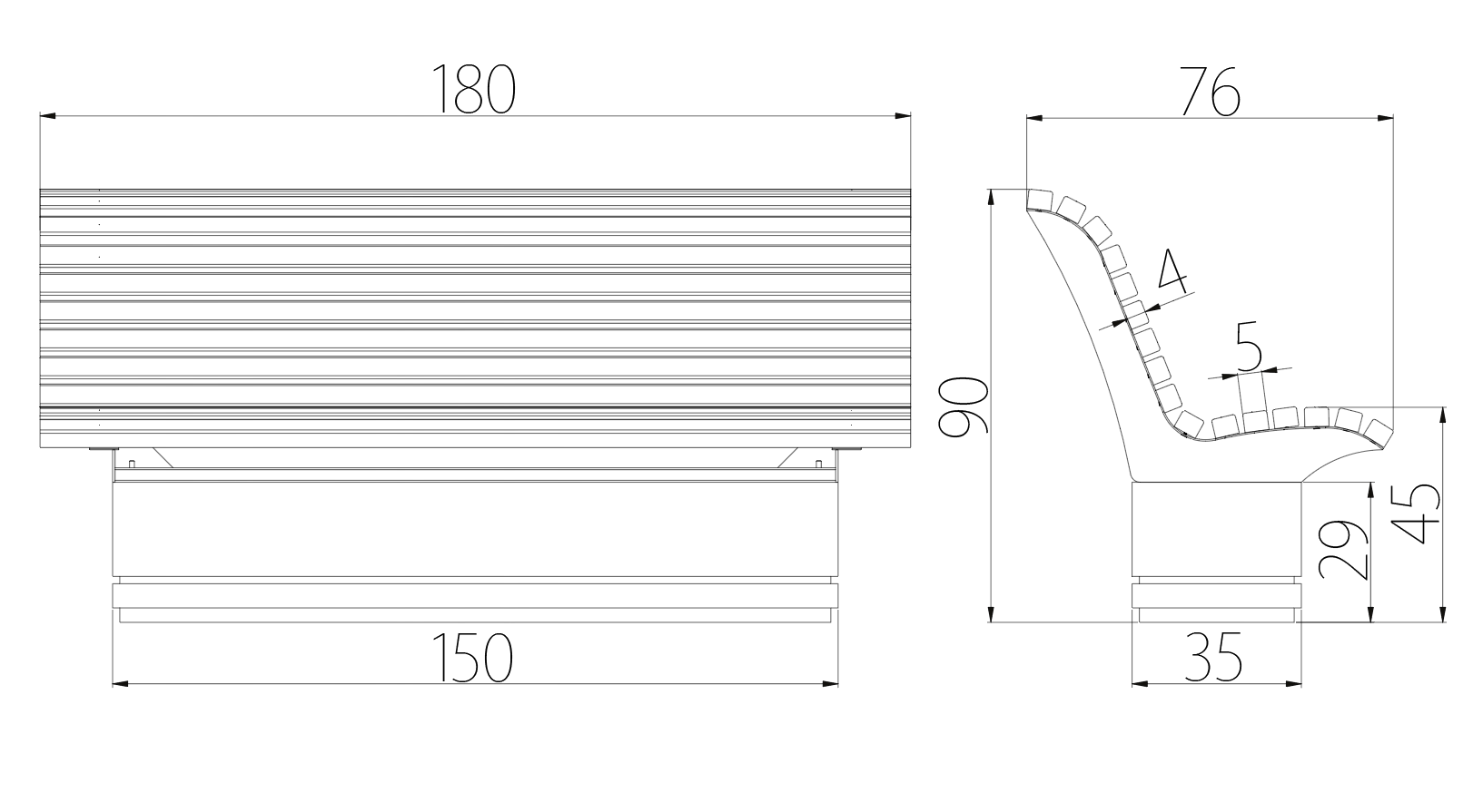 SEDORA Panchina con schienale dal design materico e prestigioso (PKDB030)