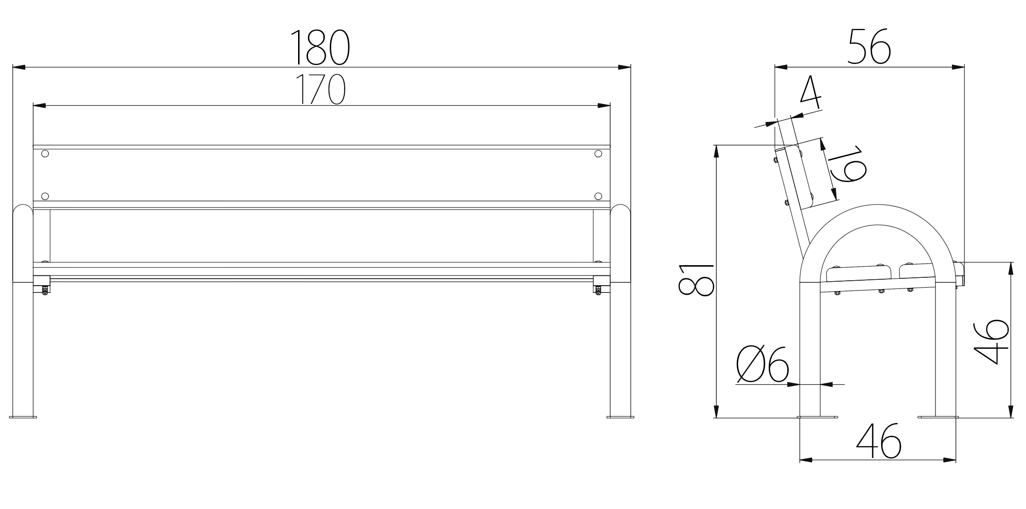 SEDORA Panchina con schienale dal design classico ed essenziale (PKDS034)