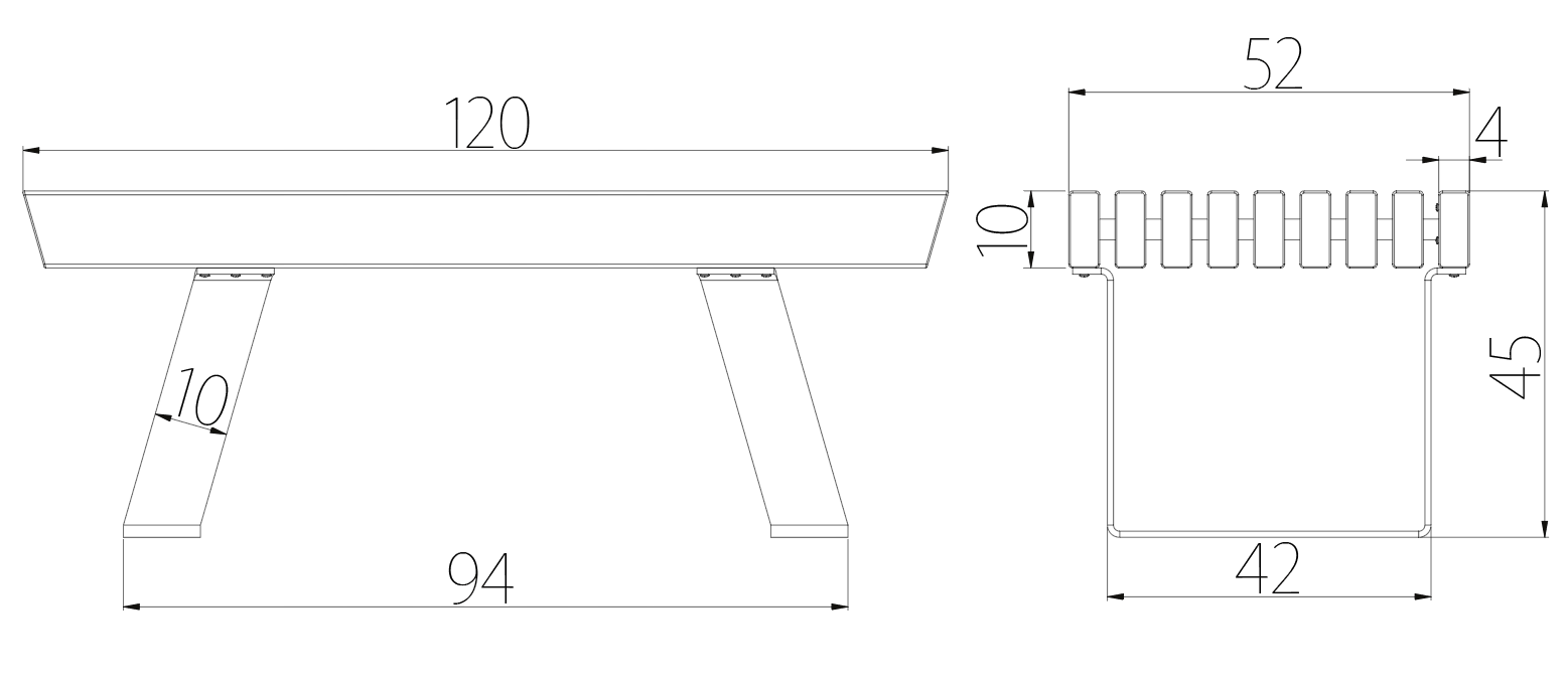 EDORA Panchina dal design contemporaneo e minimale (PKDS046, PKDS046-1, PKDS046-2)