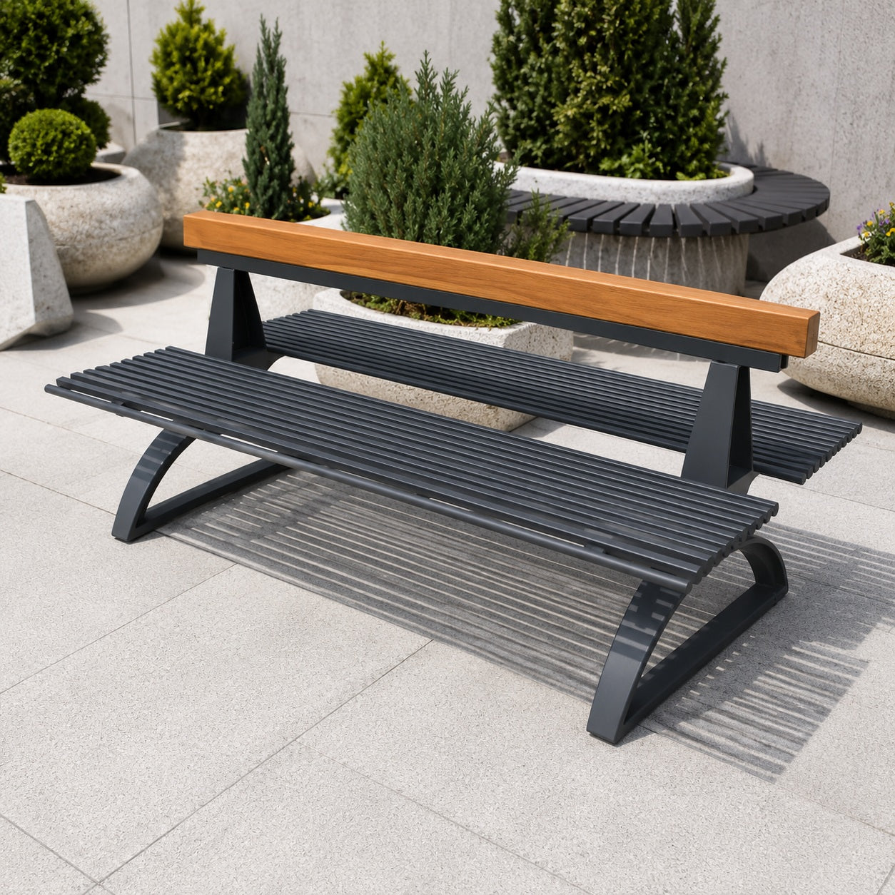 SEDORA Panchina con schienale dal design contemporaneo e modulare (PKDS102)