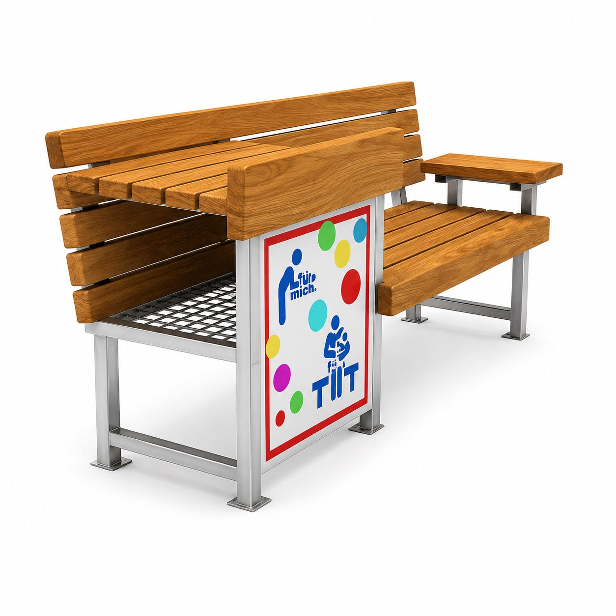 SEDORA Panchina con schienale e pannelli integrati dal design multifunzionale (PKZB001)
