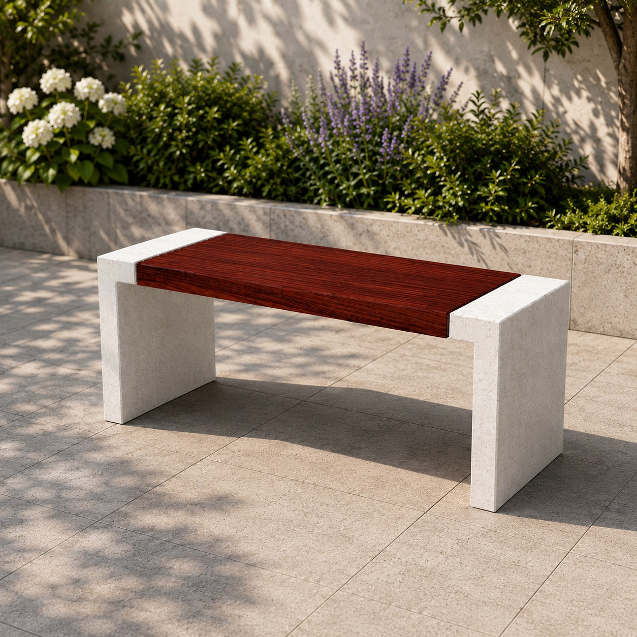 SEDORA Tavolo urbano in calcestruzzo architettonico e legno (PSBD001-1)