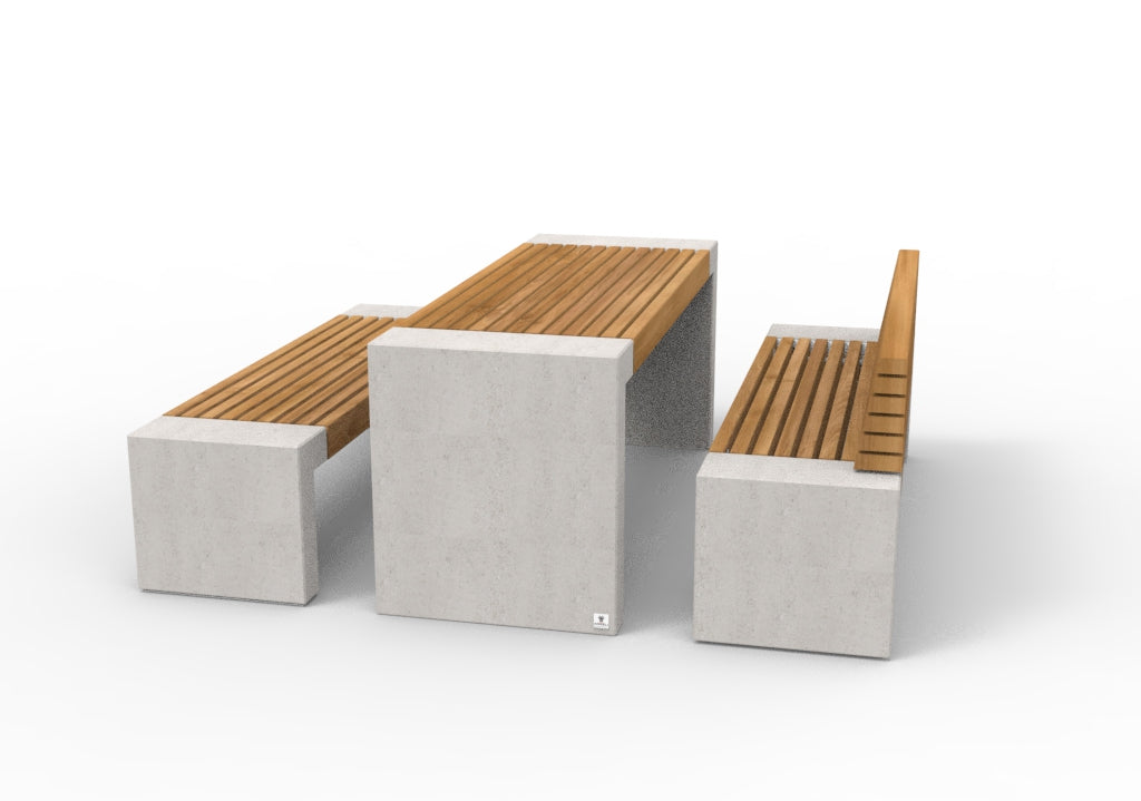 SEDORA Set tavolo con panchina e panchina con schienale (PSBD001-1 + PKDB056 + PKDB057)