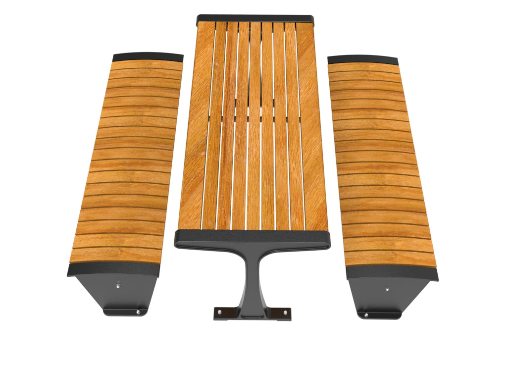 SEDORA Set tavolo con due panche dal design elegante e modulare (PSDS016 + 2xPKDA012)