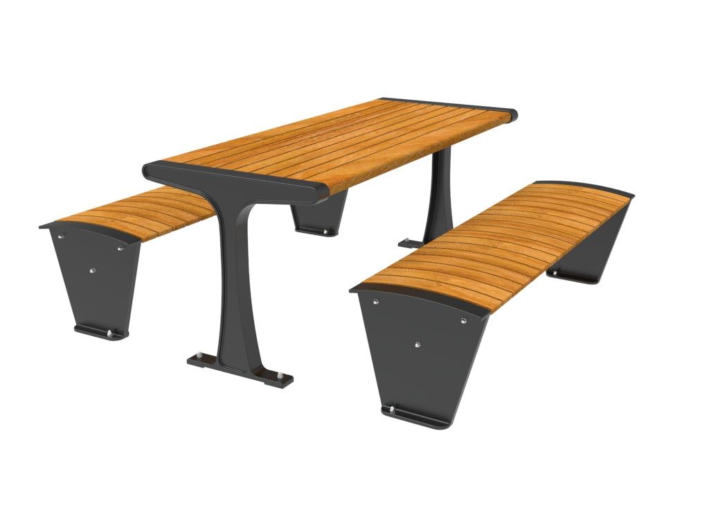 SEDORA Set tavolo con due panche dal design elegante e modulare (PSDS016 + 2xPKDA012)