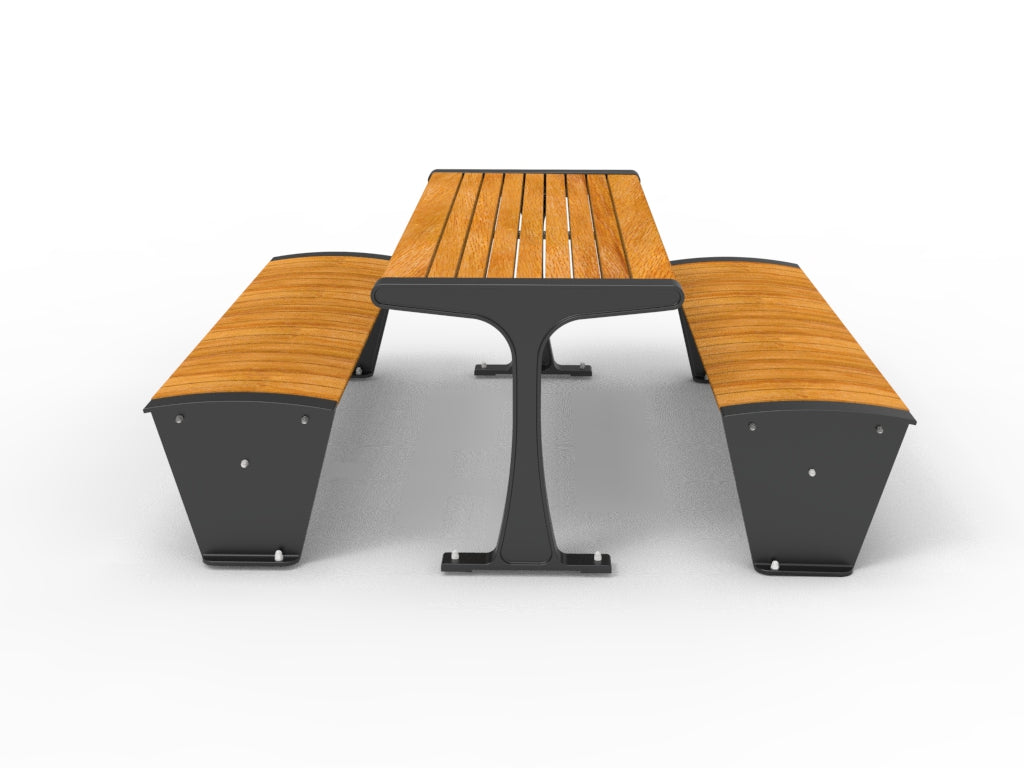 SEDORA Set tavolo con due panche dal design elegante e modulare (PSDS016 + 2xPKDA012)