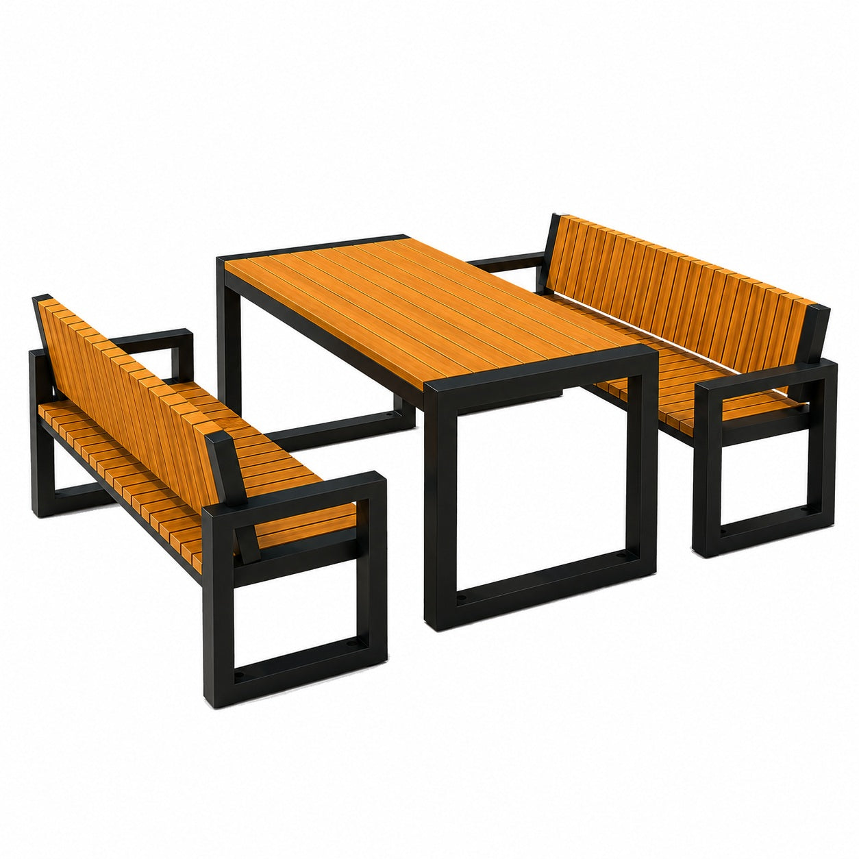 SEDORA Set tavolo con 2 panche con schienale (PSDS080-1 + 2×PKDS080-1)