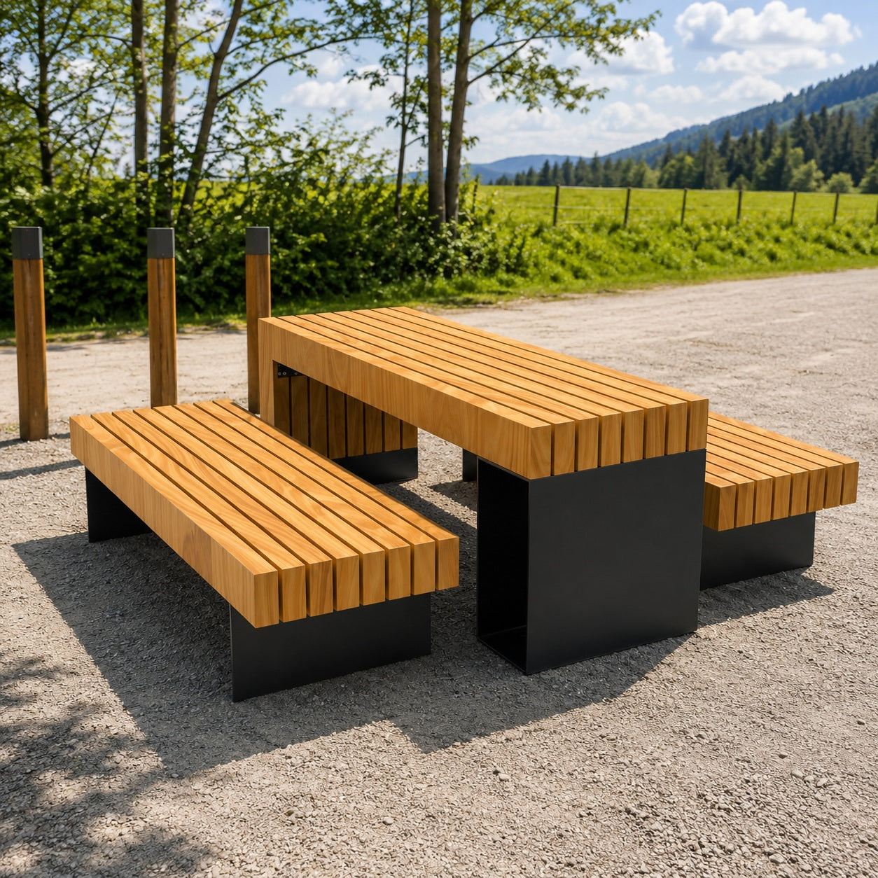 SEDORA Set tavolo con 2 panche (PSDS100 + 2×B115)