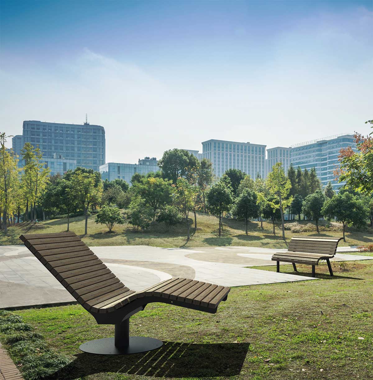 SEDORA Solaris – Doppia chaise longue in bambù, fissa o girevole a 360°