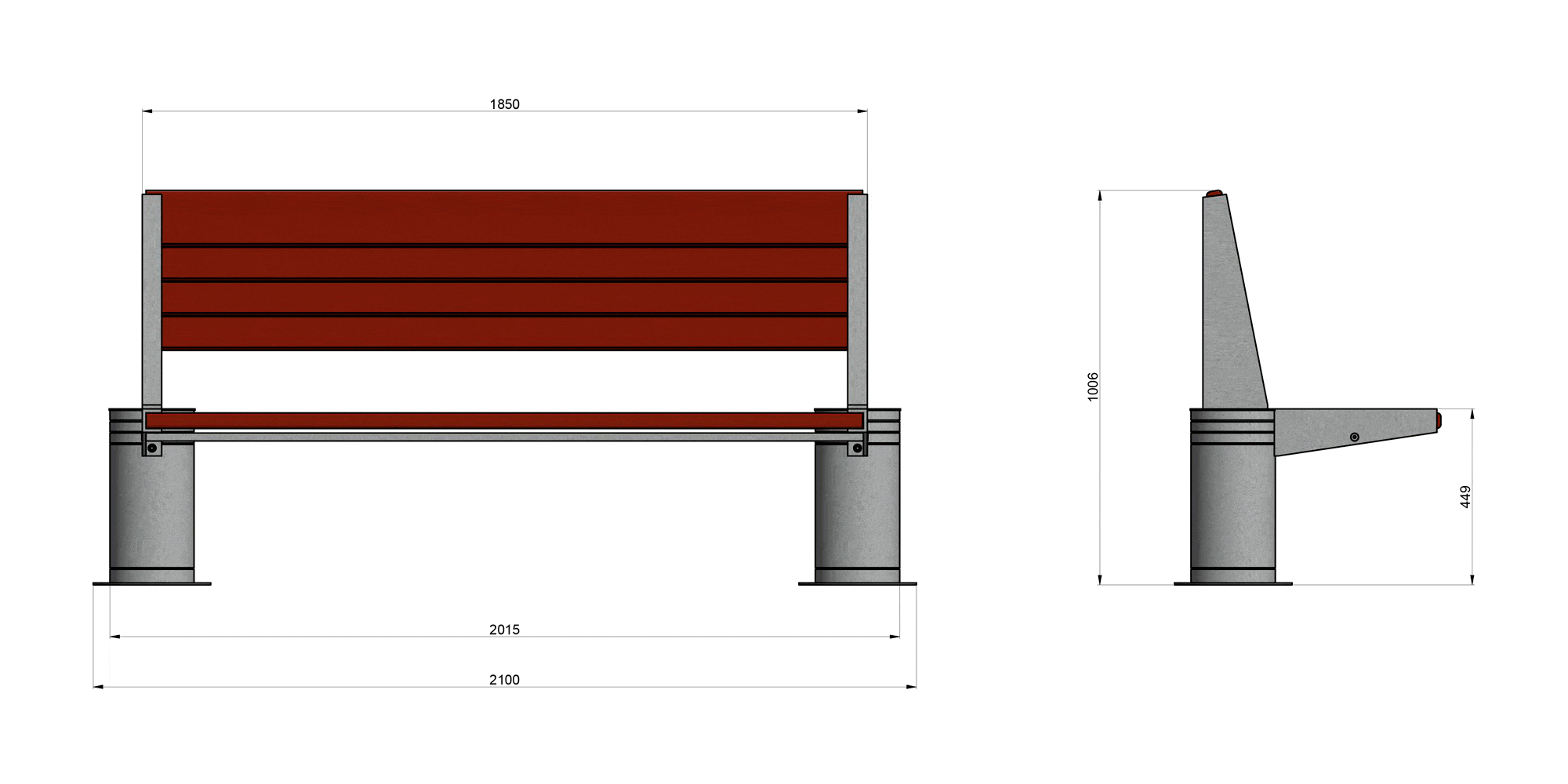 SEDORA Panchina con schienale dal design classico e raffinato (PKDS008)