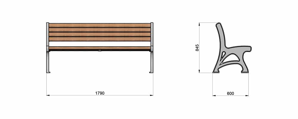 SEDORA Panchina con schienale dal design classico e intramontabile (PKDA003)
