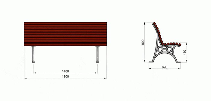 SEDORA Panchina con schienale dal design elegante e contemporaneo (PKDA021)