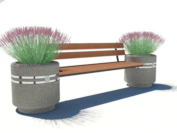 SEDORA Fioriera con panchina integrata dal design contemporaneo (GADB008)