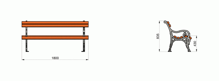 SEDORA Panchina con schienale dal design contemporaneo (PKDA020 Series)