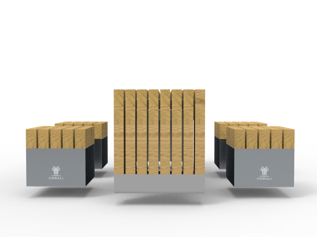 SEDORA Set tavolo con 4 sgabelli (PSDS100 + 4×PKDS100-1)