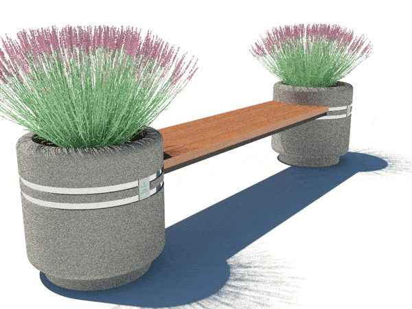SEDORA Fioriera con panchina integrata dal design leggero ed elegante (GADB009)