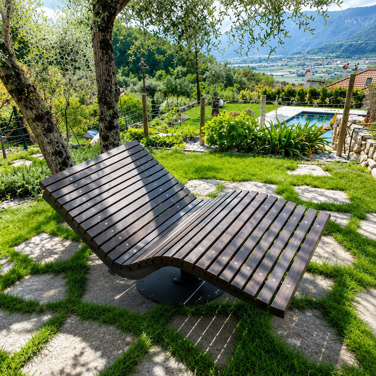 Area relax con lettini di design per GAZZI Appartamenti