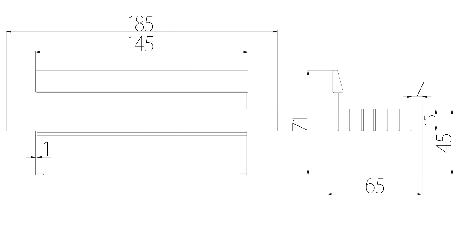 SEDORA Panchina con schienale dal design contemporaneo ed essenziale (B116)