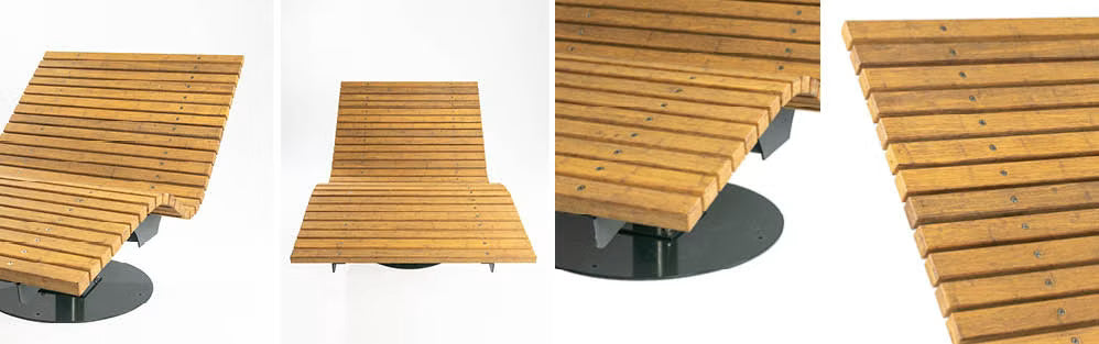 SEDORA Solaris – Doppia chaise longue in bambù, fissa o girevole a 360°