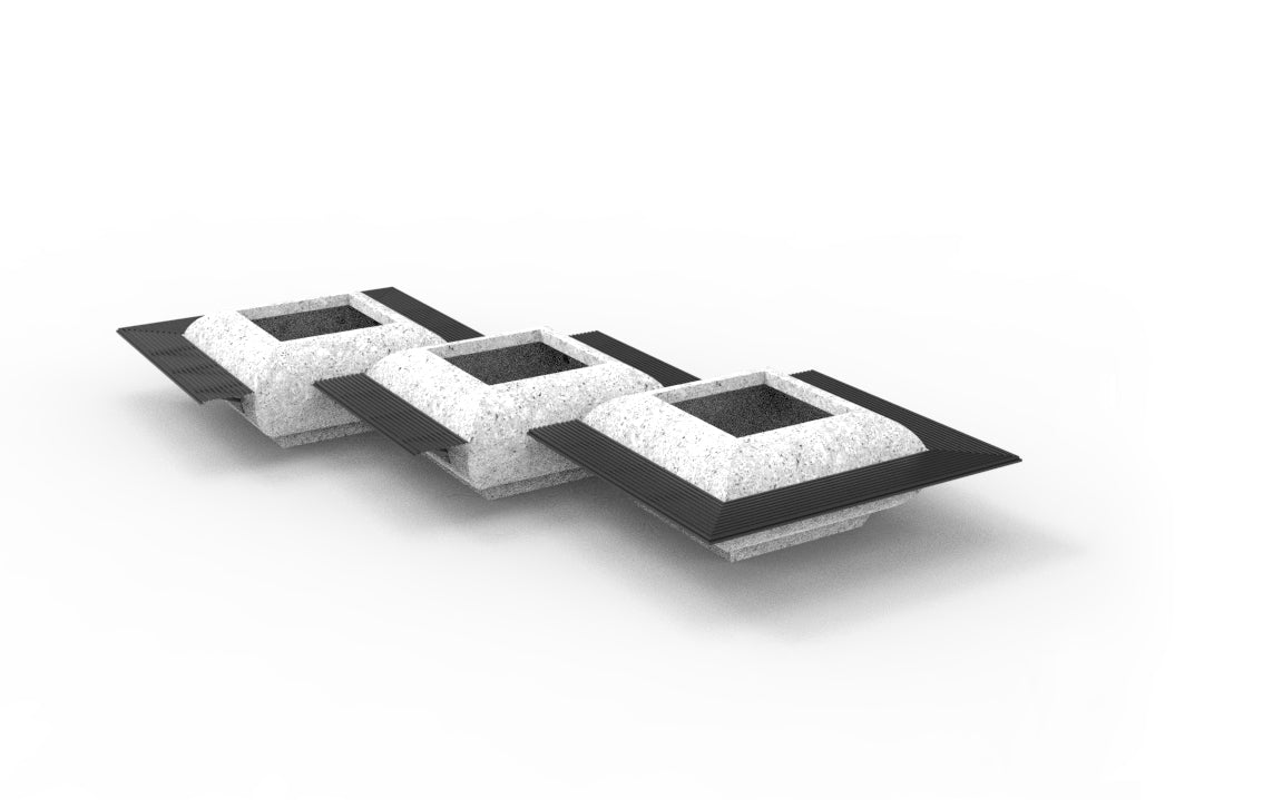 SEDORA Fioriere con panchina integrata in metallo (GAAB016-AV / GAAB116-AV)