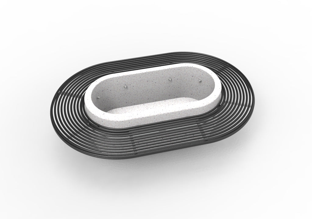 SEDORA Fioriera con panchina integrata in metallo dal design contemporaneo (GADB010-AV)