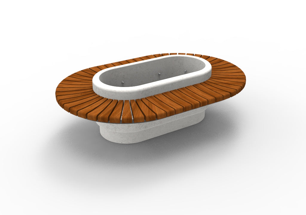 SEDORA Fioriera con panchina integrata dal design scultoreo (GADB010)