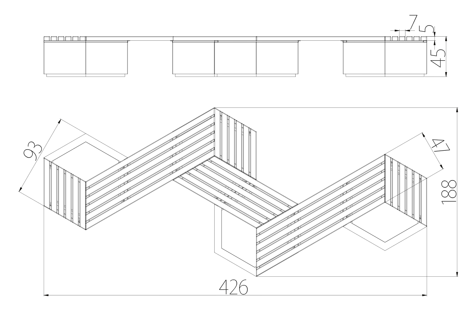 SEDORA Sistema modulare con fioriere integrate dal design esagonale (HEXAGON)