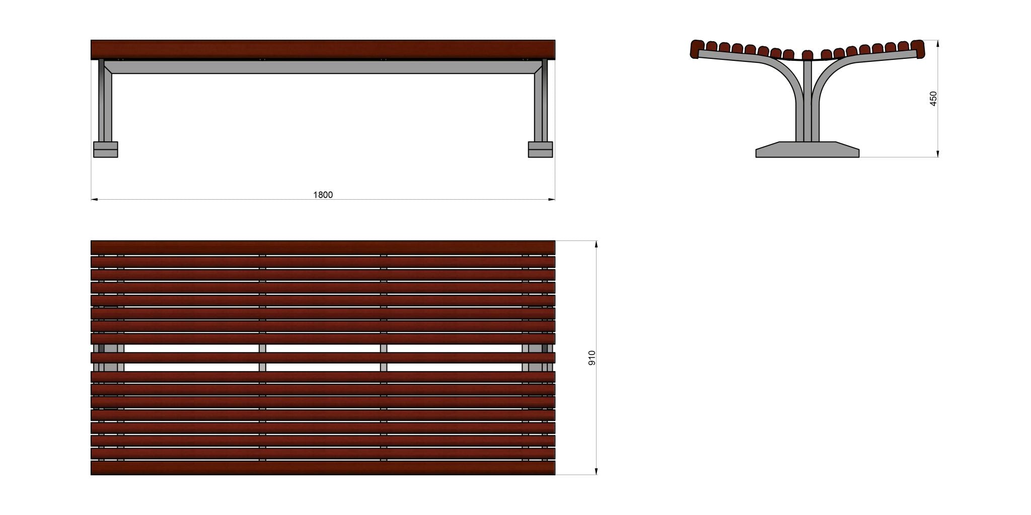 SEDORA Panchina dal design classico e intramontabile (PKDS006)