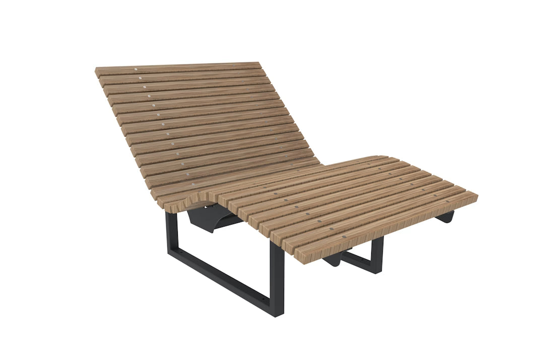 SEDORA Solaris – Doppia chaise longue in bambù, fissa o girevole a 360°