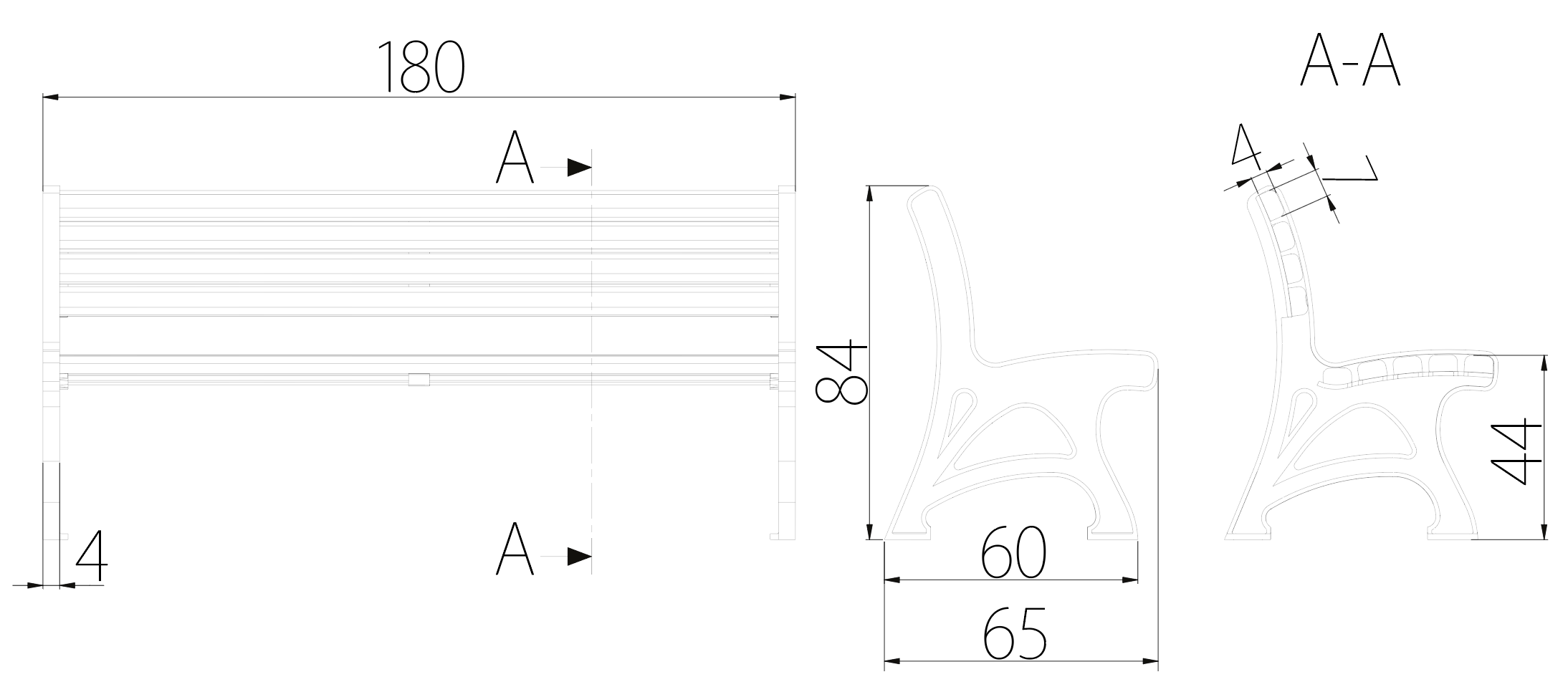 SEDORA Panchina con schienale dal design classico e intramontabile (PKDA003)