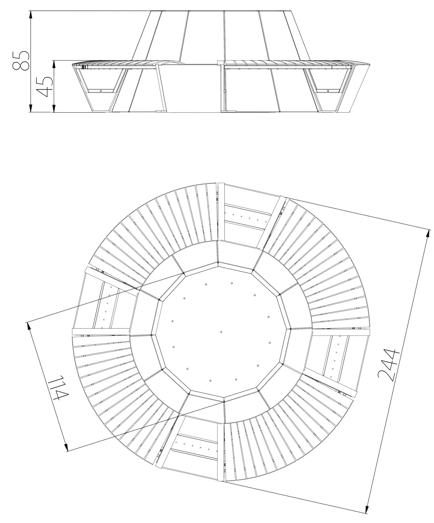 SEDORA Panchina circolare, fioriera centrale (PKDA011-1)