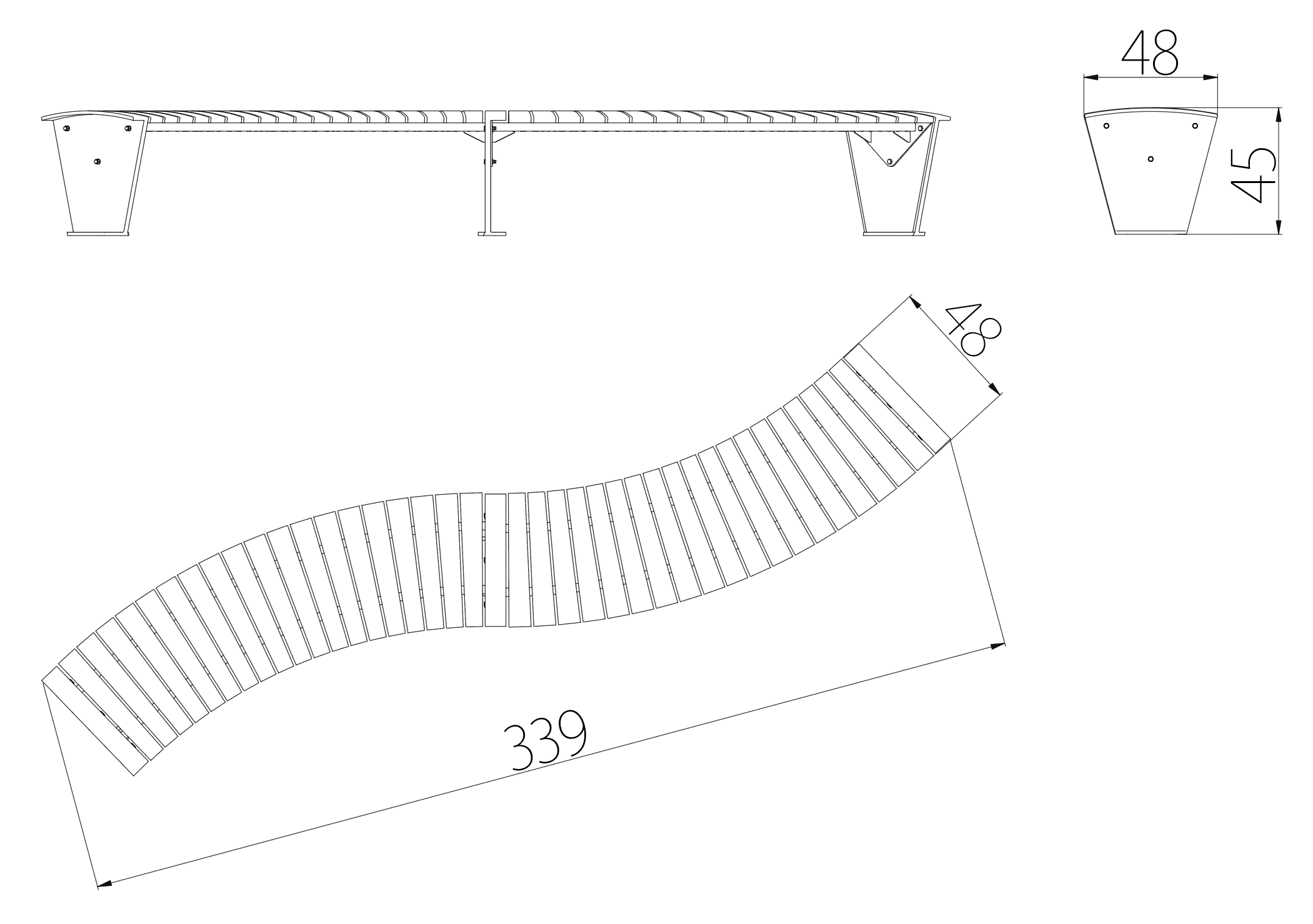 SEDORA Panchina modulare WAVE dal design dinamico (PKDA014 WAVE)