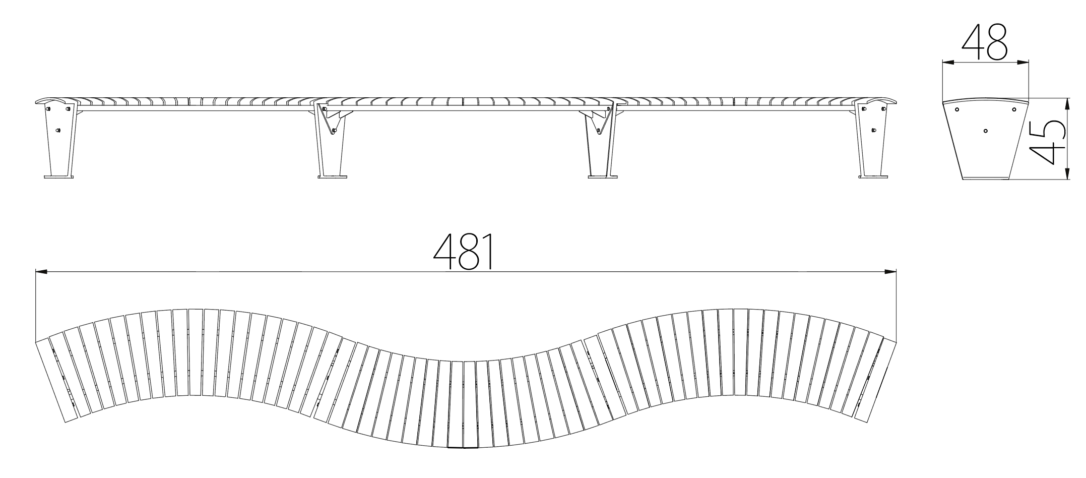 SEDORA Panchina modulare WAVE dal design dinamico (PKDA014 WAVE)