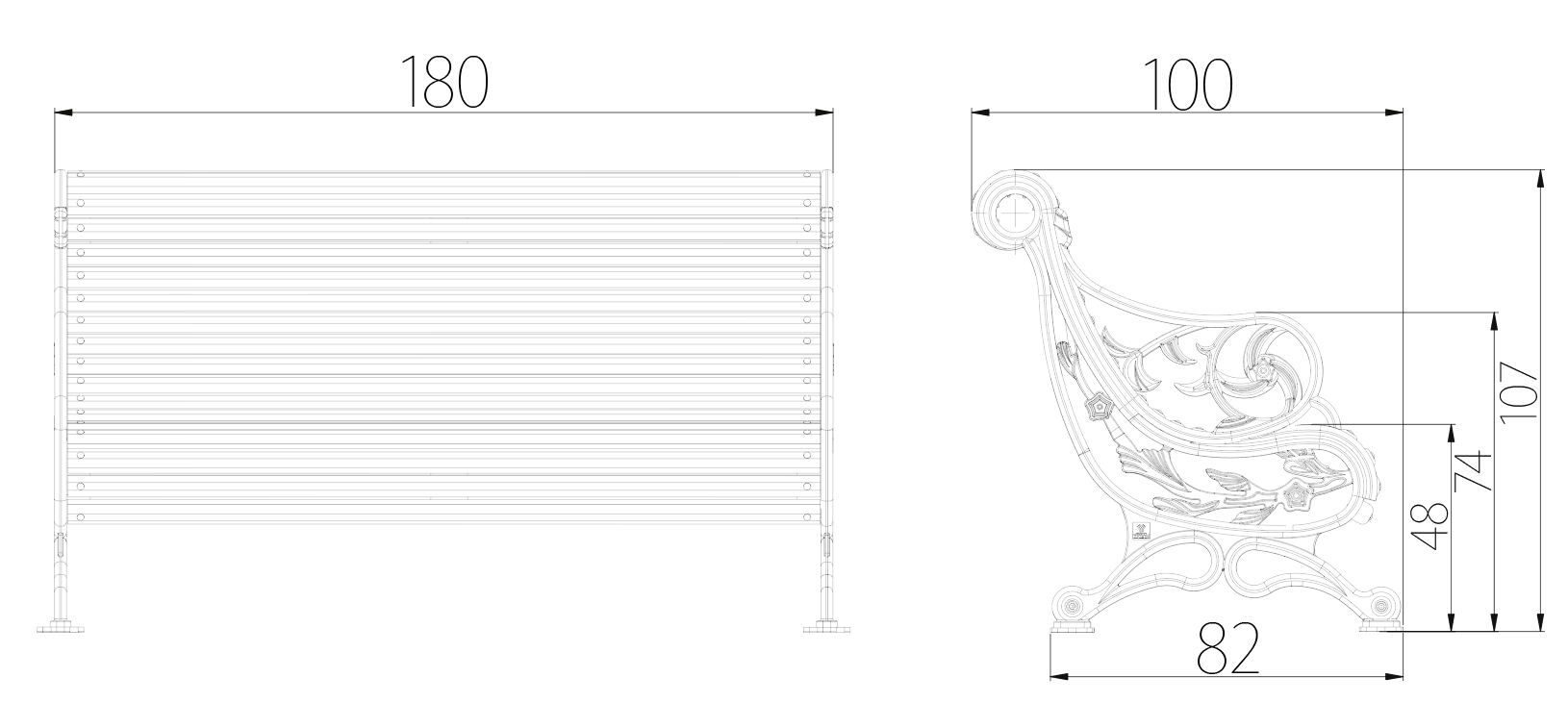 SEDORA Panchina con schienale dal design elegante e distintivo (PKDA019)